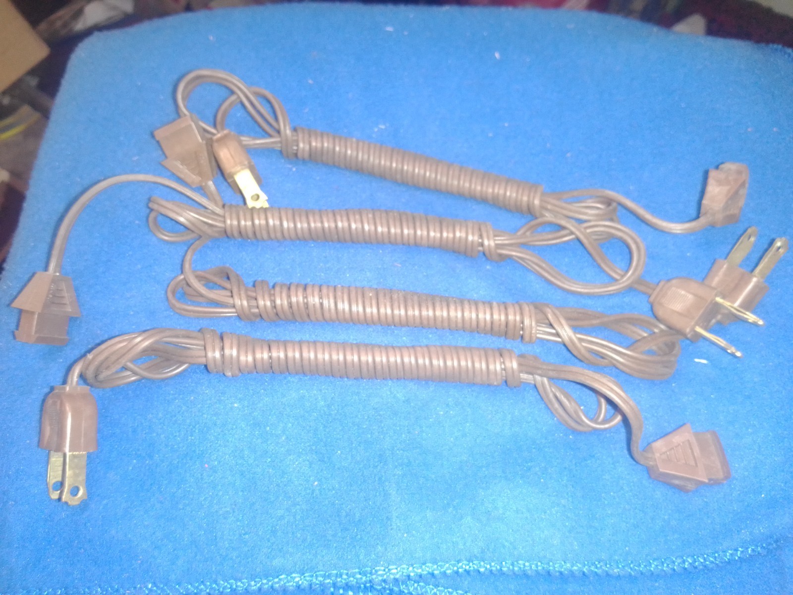 NOS BROWN 6' TELEVISION POWER SUPPLY CHEATER CORD - POLARIZED