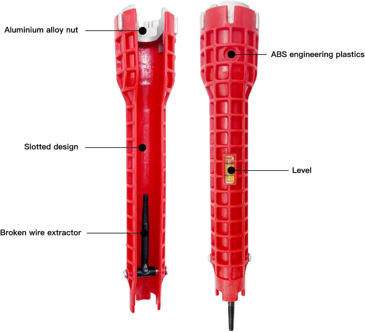 8 IN 1 Multi tool Faucet Sink Installer Pipe Wrench For Plumbers & Homeowners