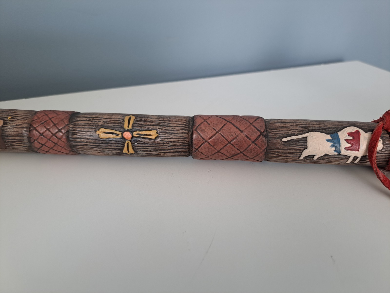 Native American Style Ceramic Decorative Eagle's Head Peace Pipe 22.5"