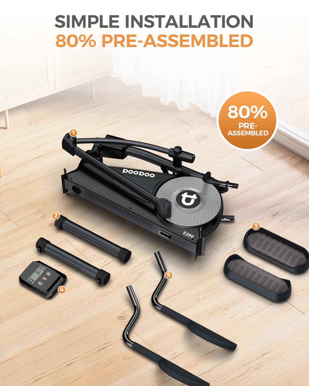 Home Elliptical Machines Hyper-Quiet Magnetic Driving System 16-Level Resistance