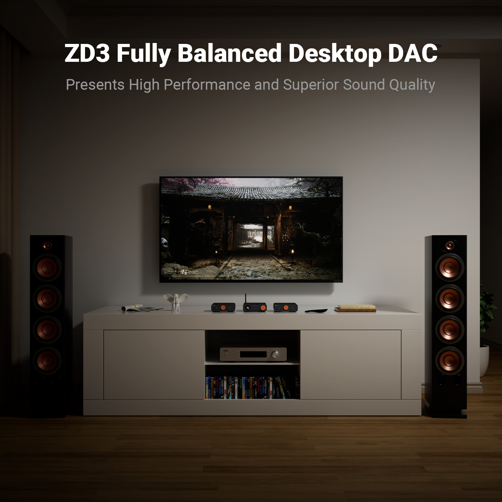 Fosi Audio ZD3 Fully Balance Desktop DAC Integrated Amp Converter with ES9039Q2M