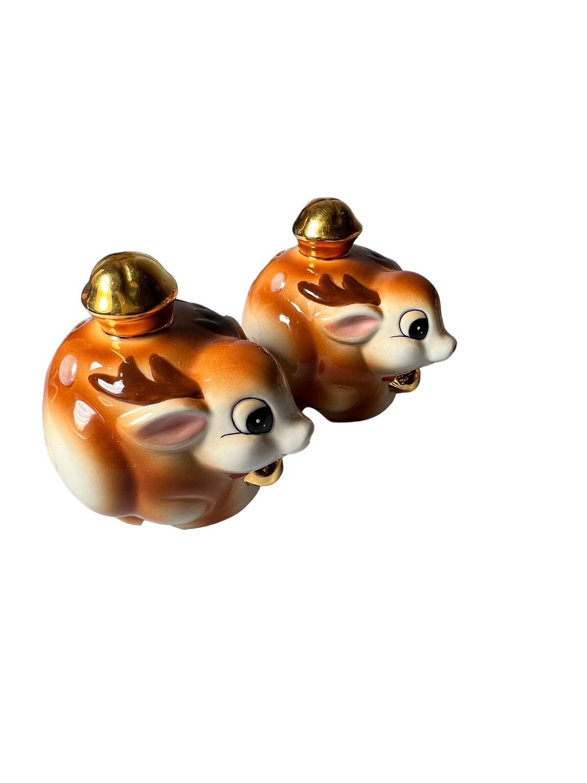 VTG Christopher Radko Shiny-Brite Salt And Pepper Shakers Deer Friends Retired