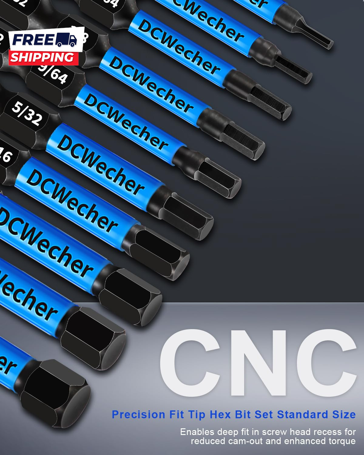 20-PCS Allen Key/Allen Wrench Drill Bit Set Impact Hex Bits (Metric & SAE) 2 Inc