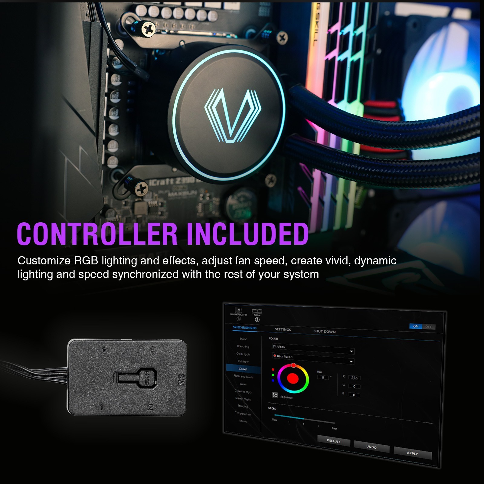 Vetroo V240 240mm AIO Liquid CPU Cooling System, for Intel & AMD - Black