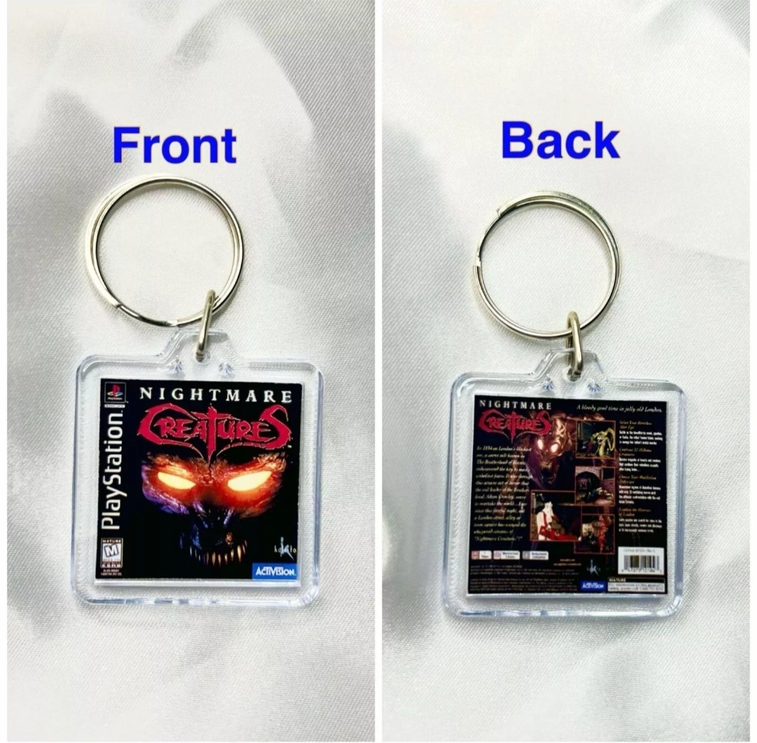 Playstation 1 PS1 Video Game Art Keychain, Charm, Pendant, Accessories