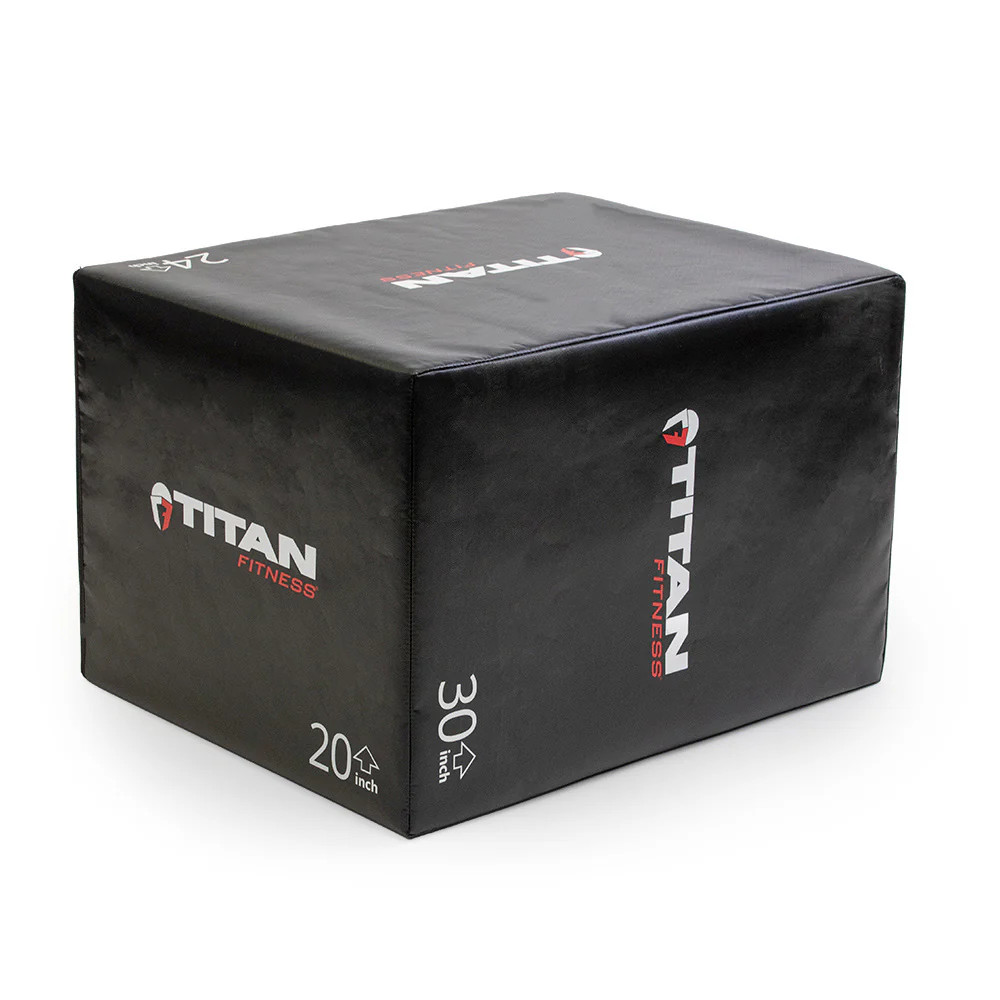 Titan Fitness Soft Foam Plyometric Jump Box, 20in 24in 30in, Pro-Duty Foam Box