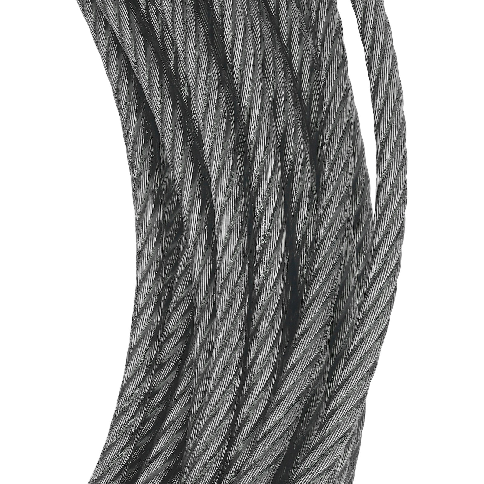 Wire Rope with Swivel Hook 3/8"x150ft Winch Cable with Self Locking Hook Safety