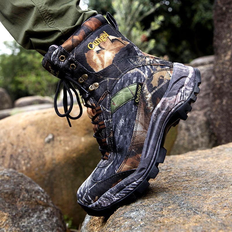 2025 New Men Camo Hunting Shoes Durable Outdoor Shoes High-Cut Fishing Climbing