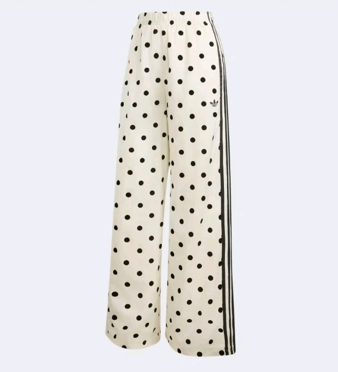 Adidas SATIN POLKA DOTS WIDE LEG PANTS S Small New Nwt