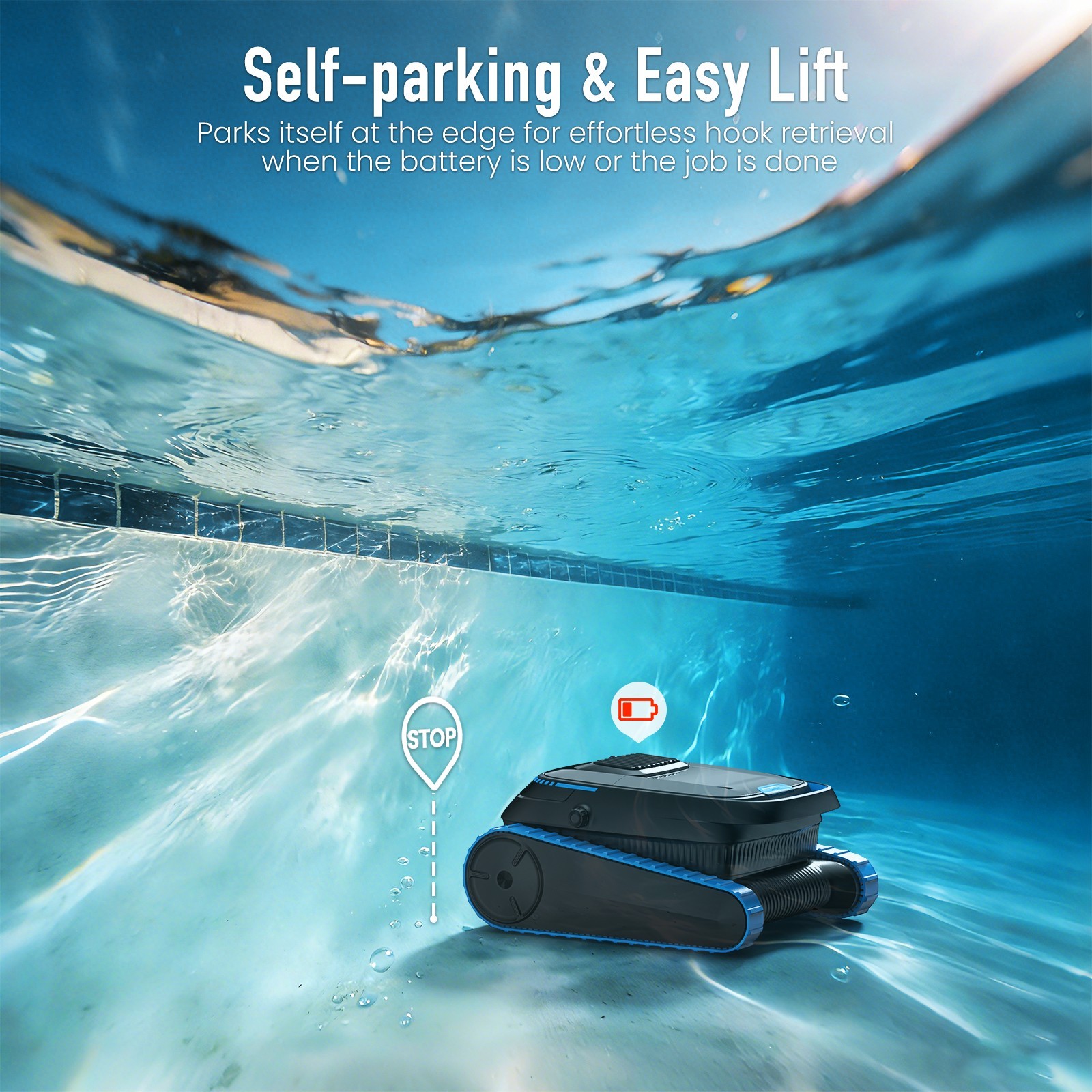 AIRROBO CP40 Cordless Robotic Pool Cleaner for Inground & Above Ground Pool APP