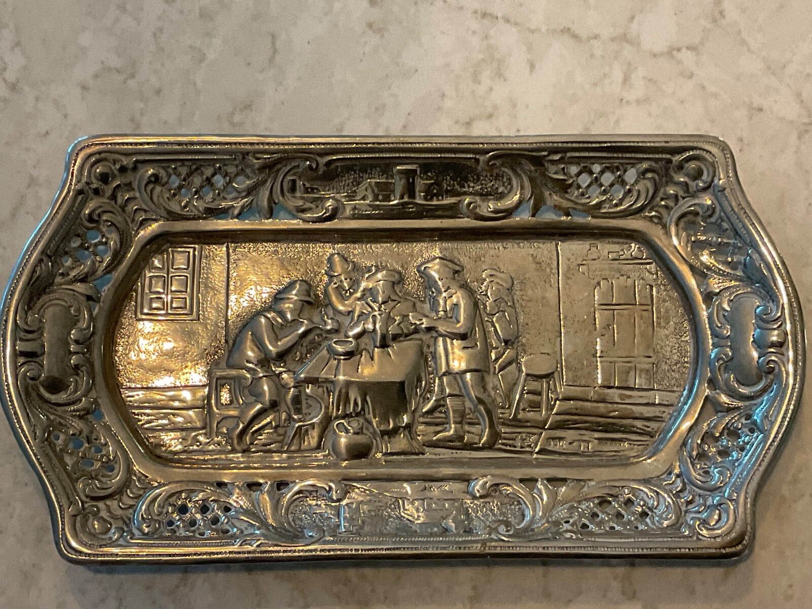 SMALL ANTIQUE GERMAN 800 silver tray