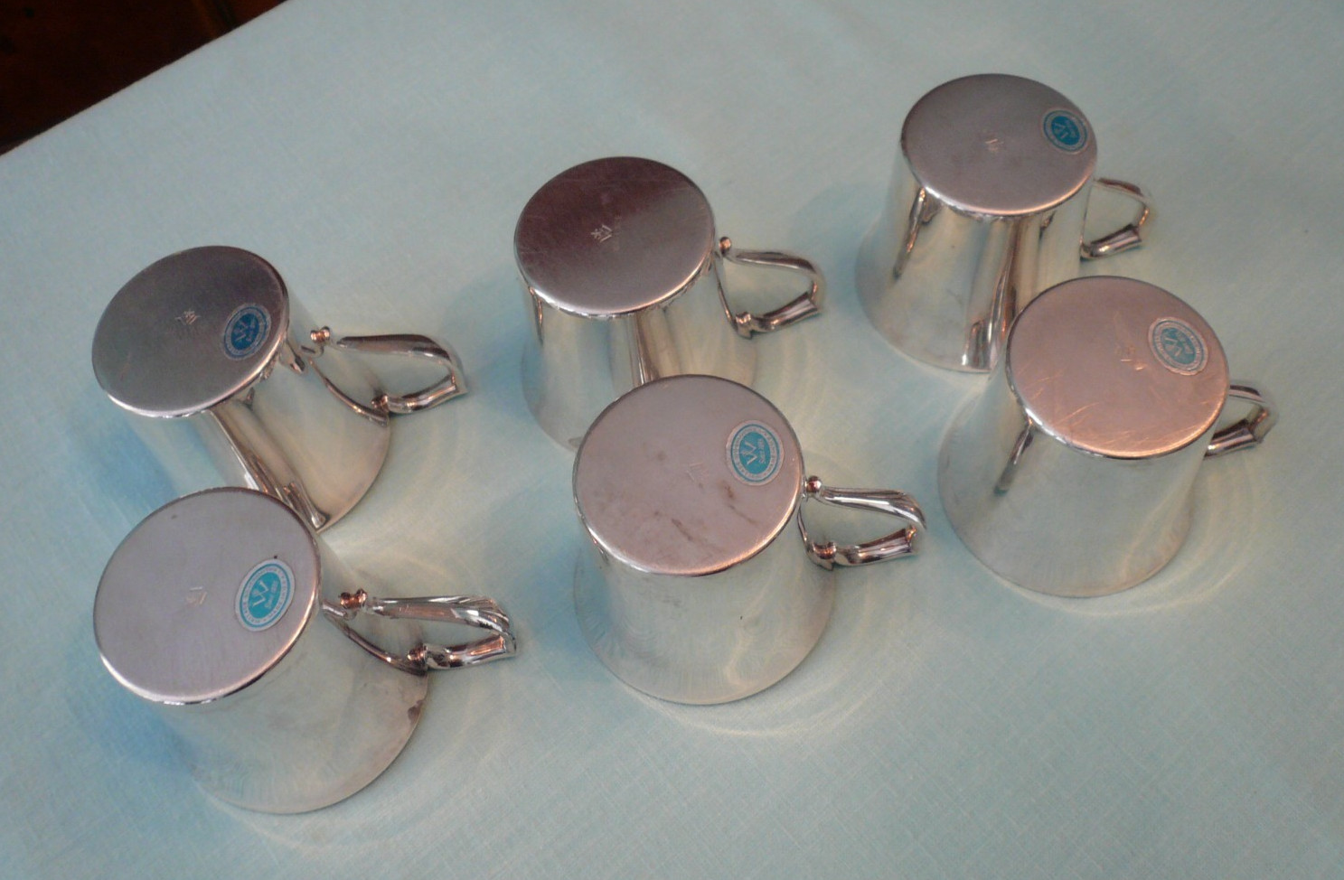 Wallace Set of 6 Punch Cups 6oz Baby Cups Silver Plated