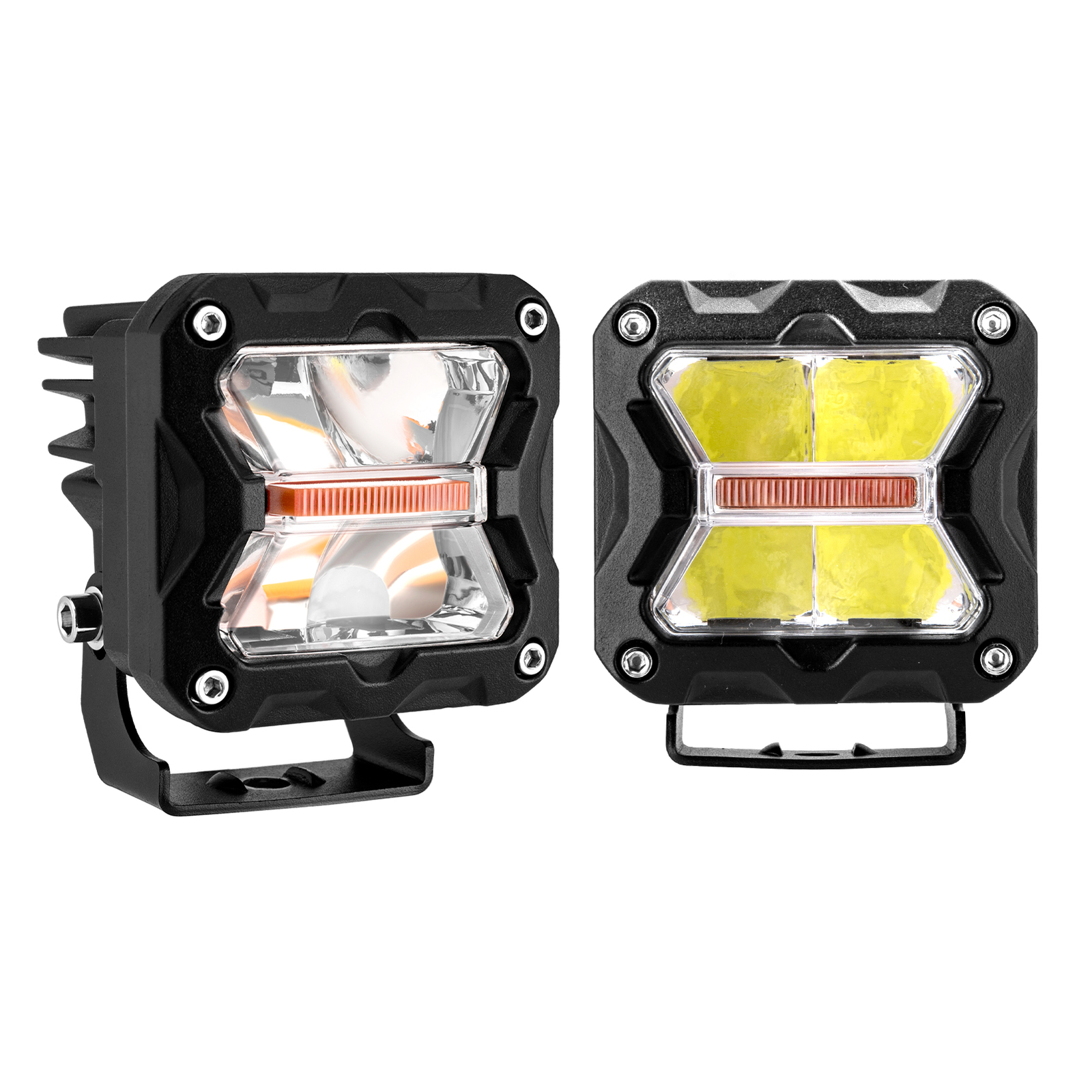 3"Inch LED Cube Pods Work Light Spot Amber White Strobe Driving Fog Lamp UTV ATV