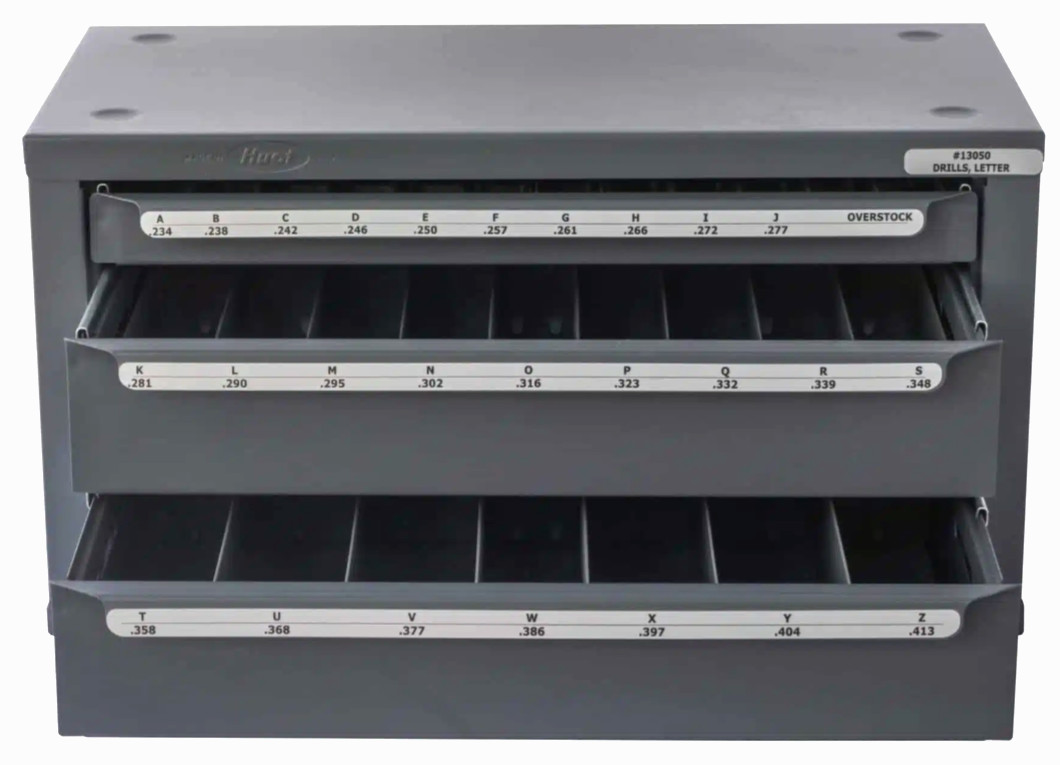 HUOT, LETTER SIZE DRILL DISPENSER, A to Z JOBBER LENGTH DRILLS             13050