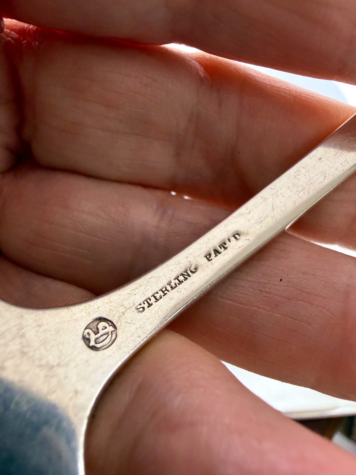 Durgin Fairfax Lg Individual Salad Fork 7.5" Sterling 43.6gm with monogram