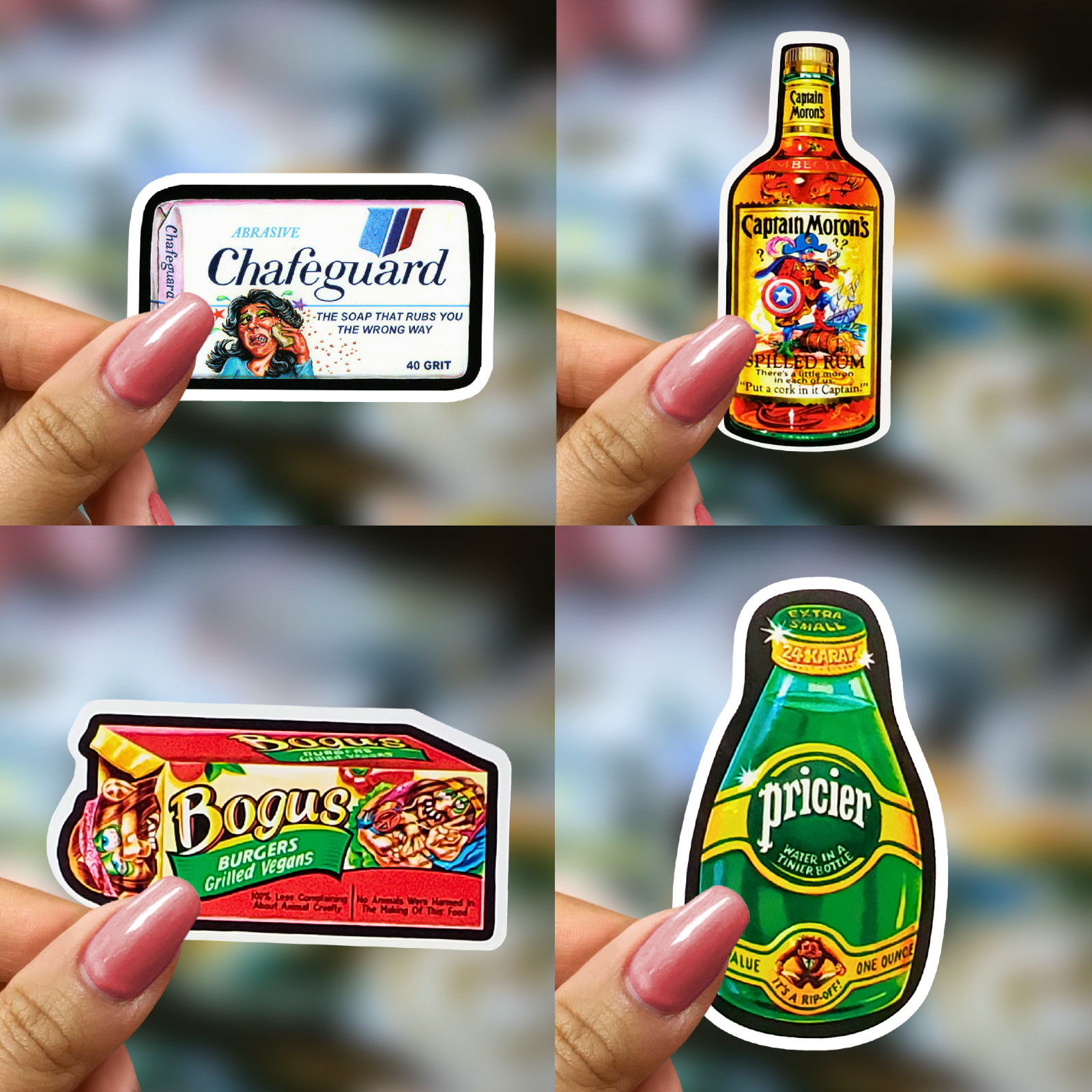 50pcs Waterproof Wacky Spoof Food Vinyl Stickers Pack for Water Bottles, Laptops