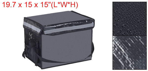 62L XXXL Insulated Food Grocery Bag with Divider Catering Thermal Bag Black