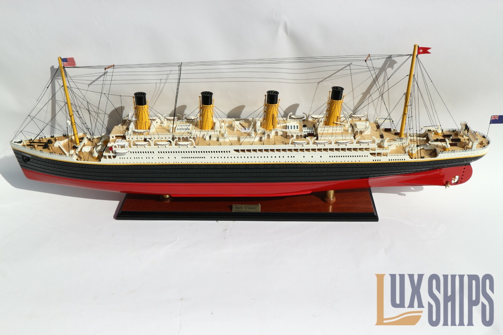 RMS Titanic Wooden Ship Model With Lights - RMS Titanic Model Ship