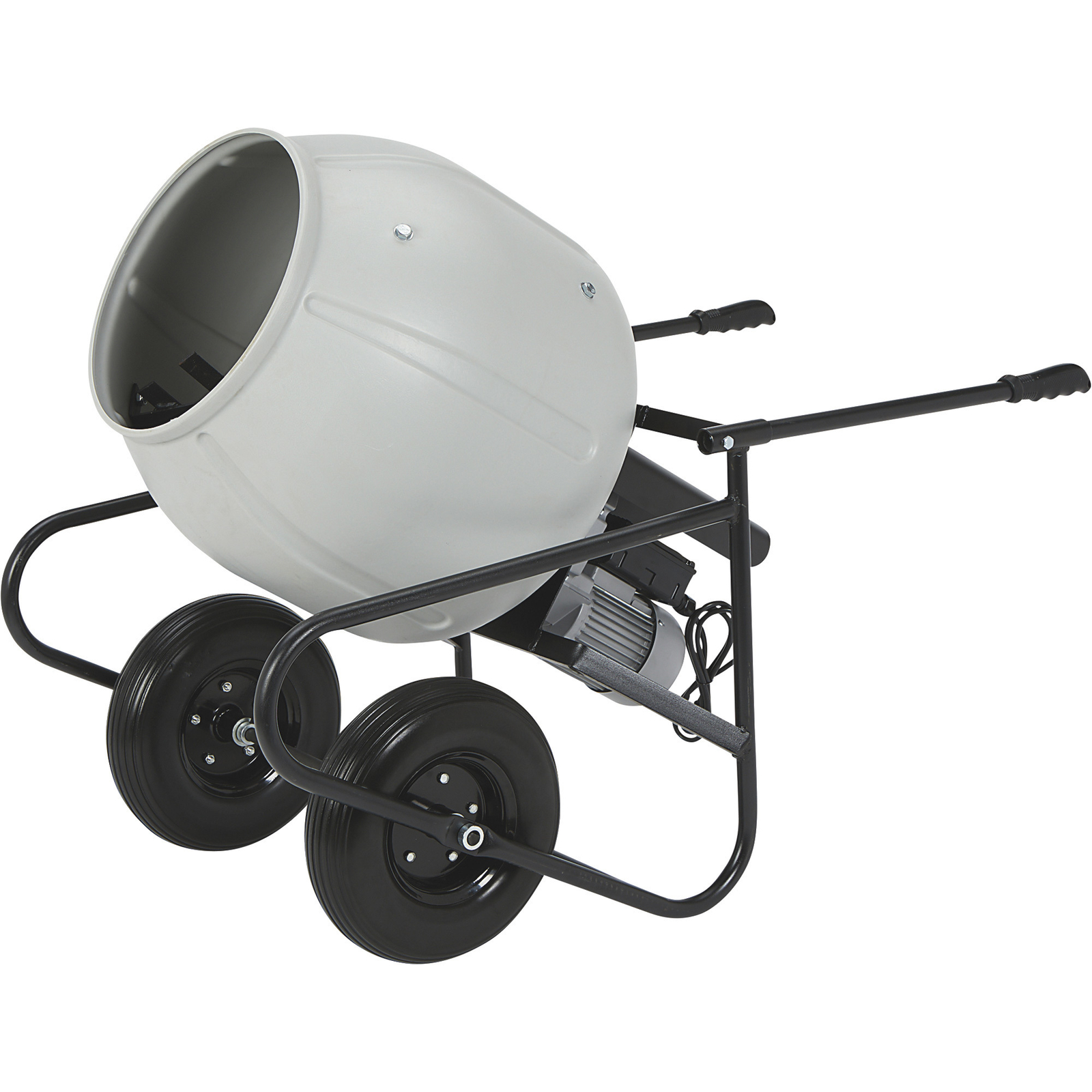 Klutch Electric Cement Mixer, 3.5 Cu. Ft. Poly Drum, 1/2 HP, 120V Electric