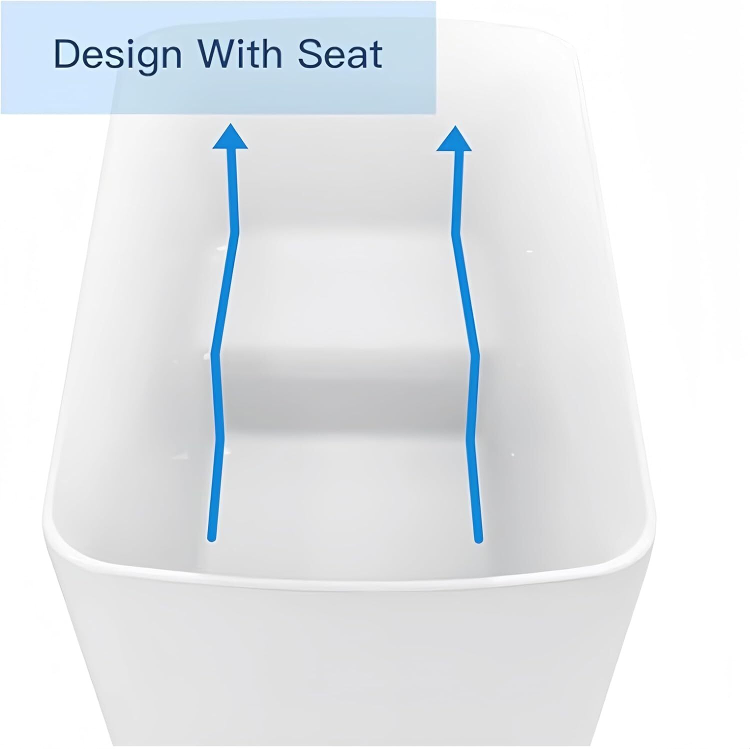 49''Acrylic Freestanding Japanese Soaking Bathtub Sit-In Design w/Overflow Drain