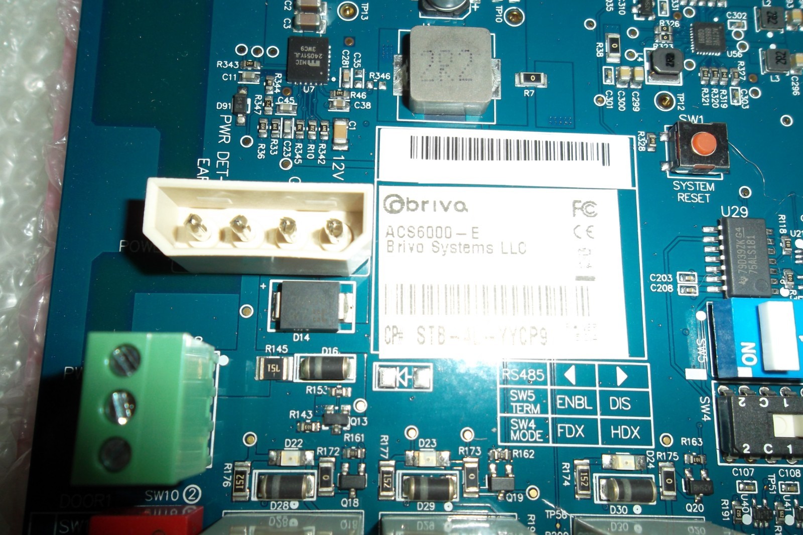 Brivo Systems ACS6000-MBE Door Access Main Control Board ACS6000-DB / ACS6000-E