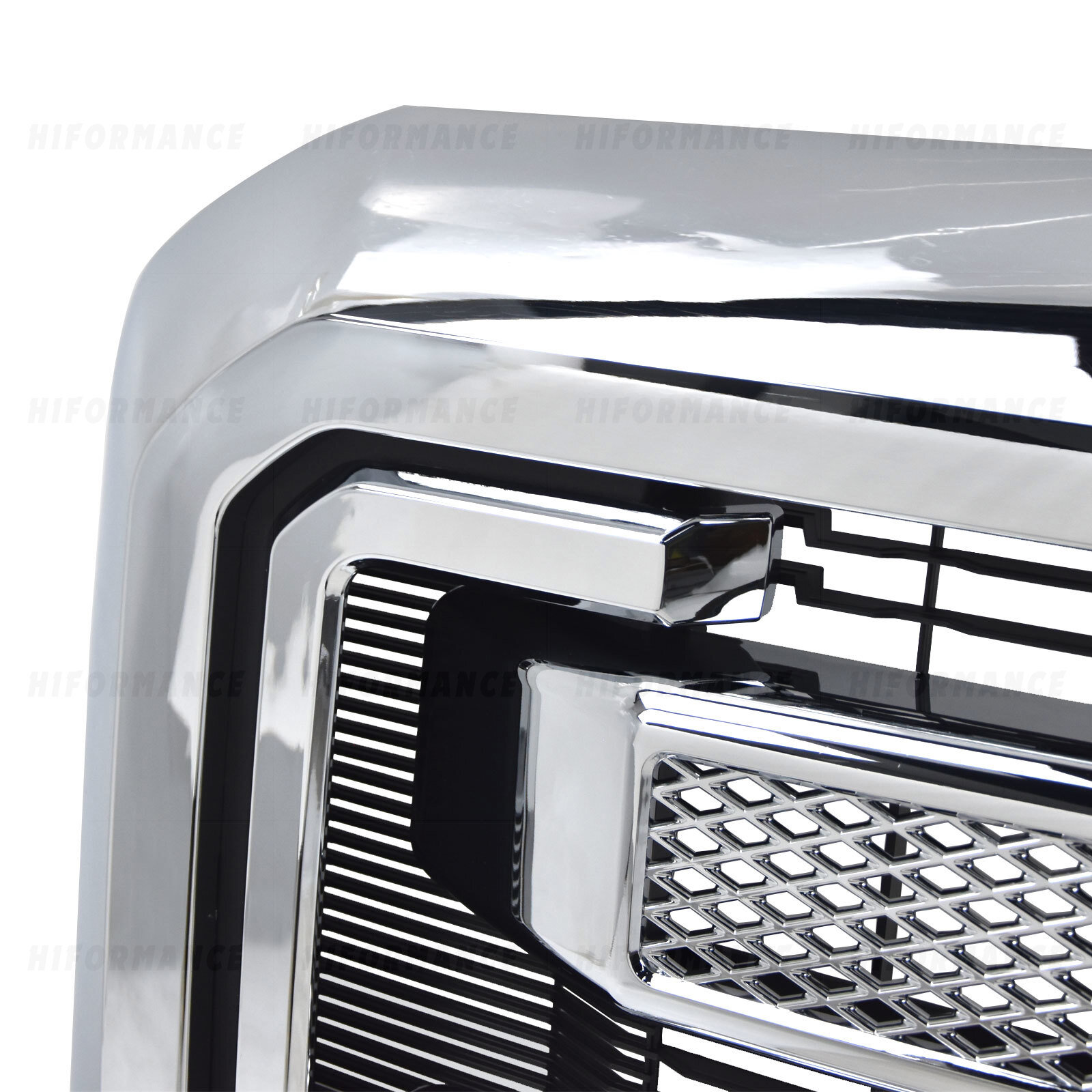 Platinum Front Grille Upper Grill Chrome For 2011-16 Ford F-250 F350 Super Duty