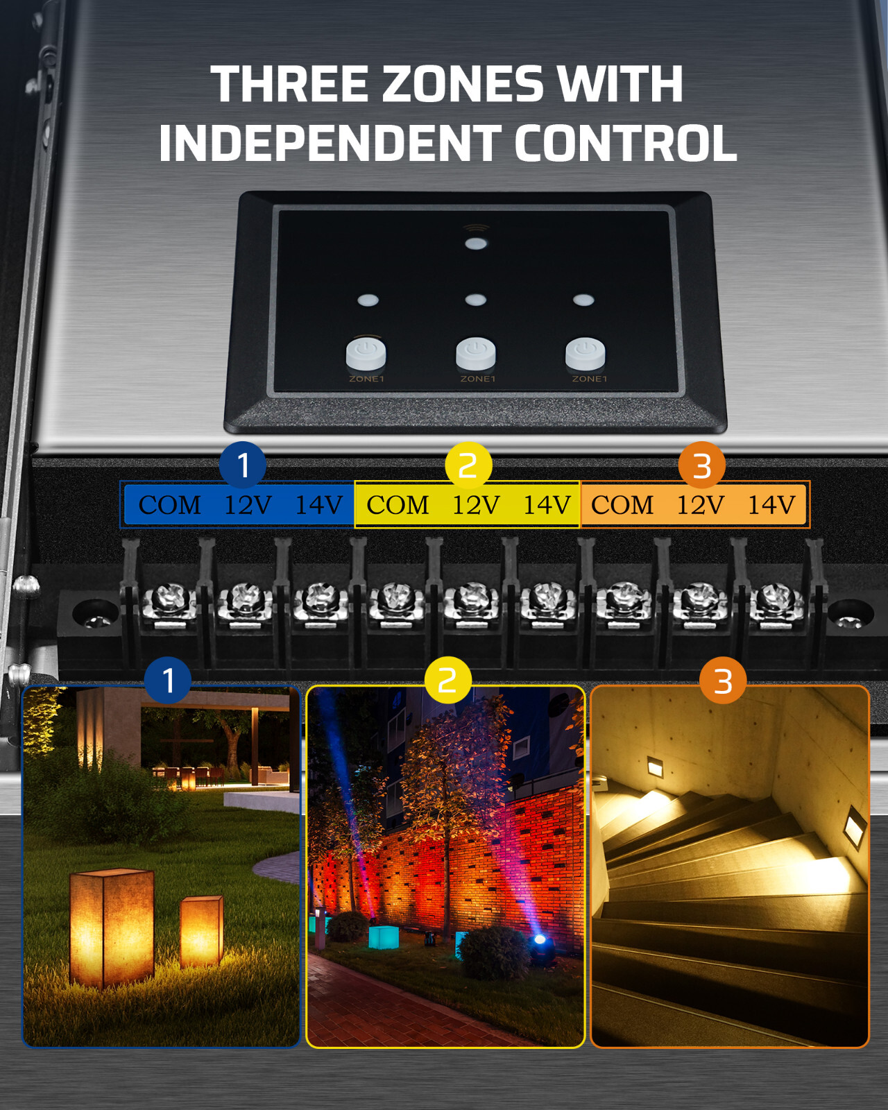 DEWENWILS 300W Wi-Fi Smart Low Voltage Transformer, 3 Independent Outputs,Timer