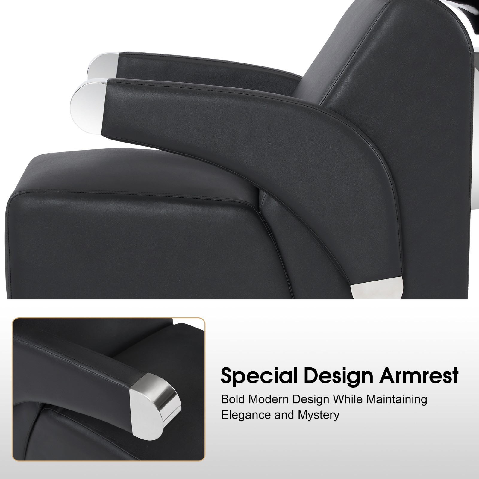 BarberPub Ceramic Bowl Backwash Shampoo Chair, Hair Washing Salon Station 9102