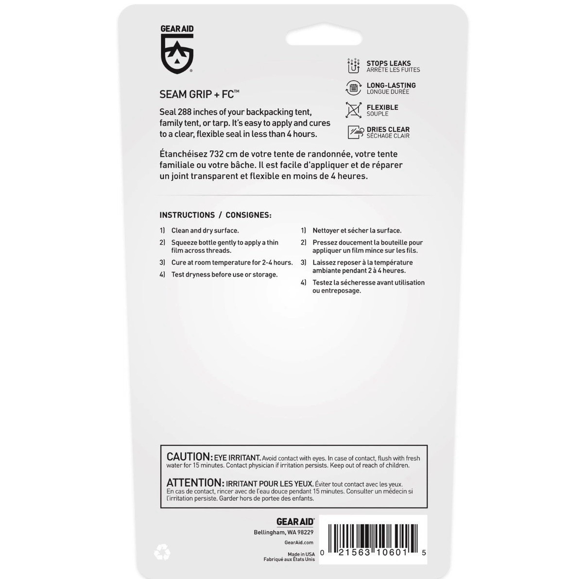 Gear Aid Seam Grip FC Fast Cure Seam Sealant 2oz for Tents