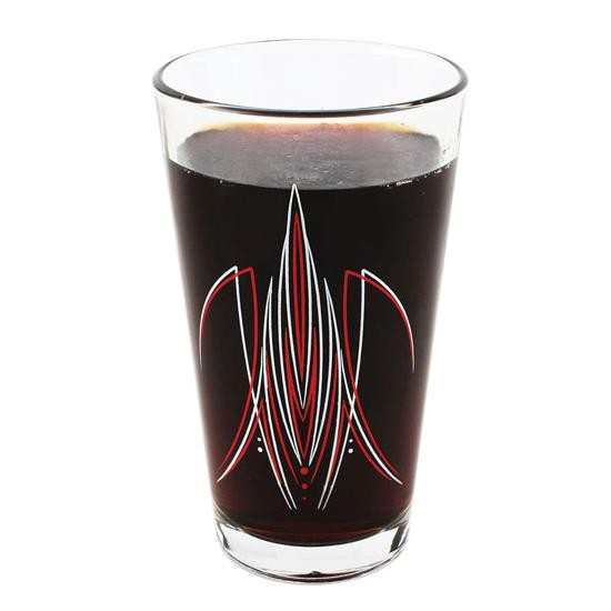 Pinstriped Pint & Rock Glass Set, Red