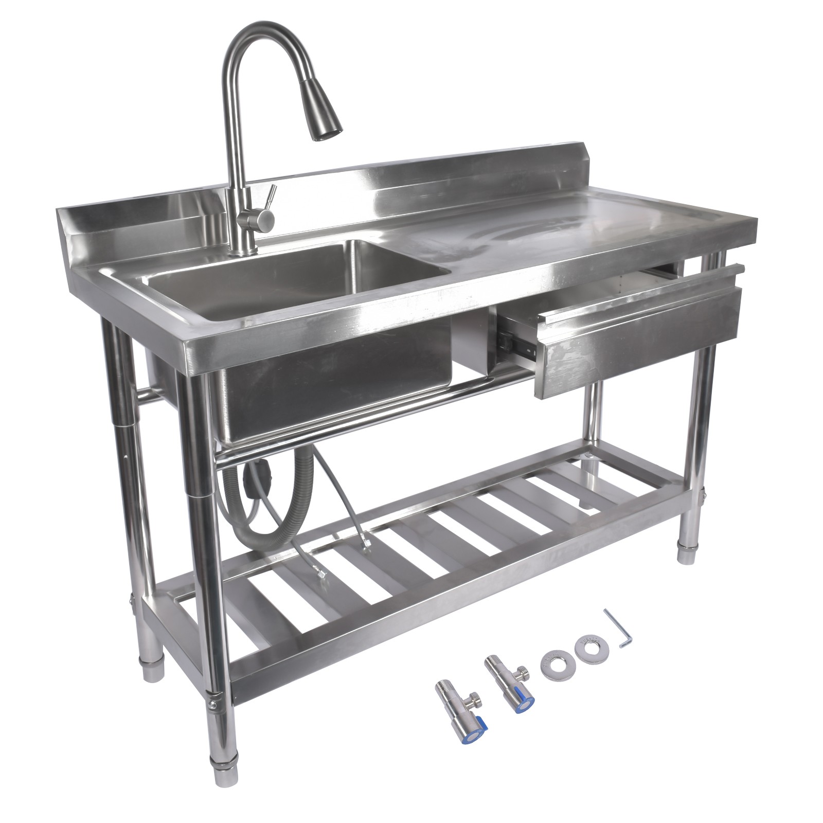 Garage Outdoor Sink Kitchen Commercial Sink Free Standing Sink Laundry Silver