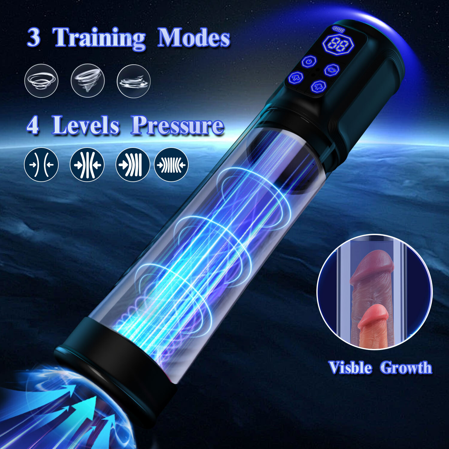 Vacuum Penis Pump for Male ED Enhancement Erectile Enlargement Penis Enlarger BG