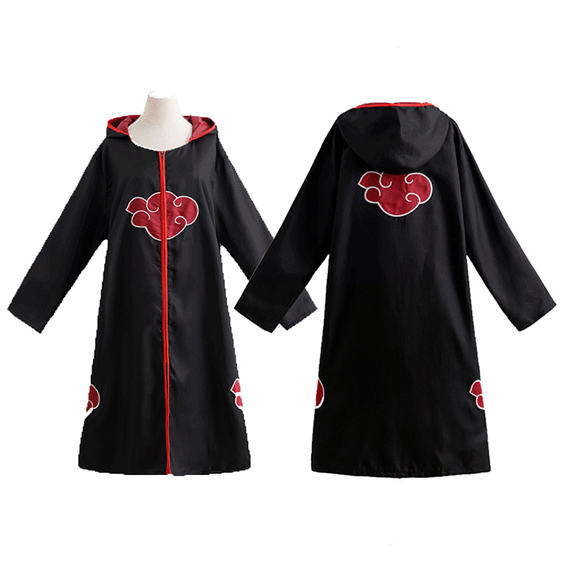 Blood Red Naruto AKATSUKI ROBE Cloak Uchiha Itachi Cosplay Costume Claok Cape