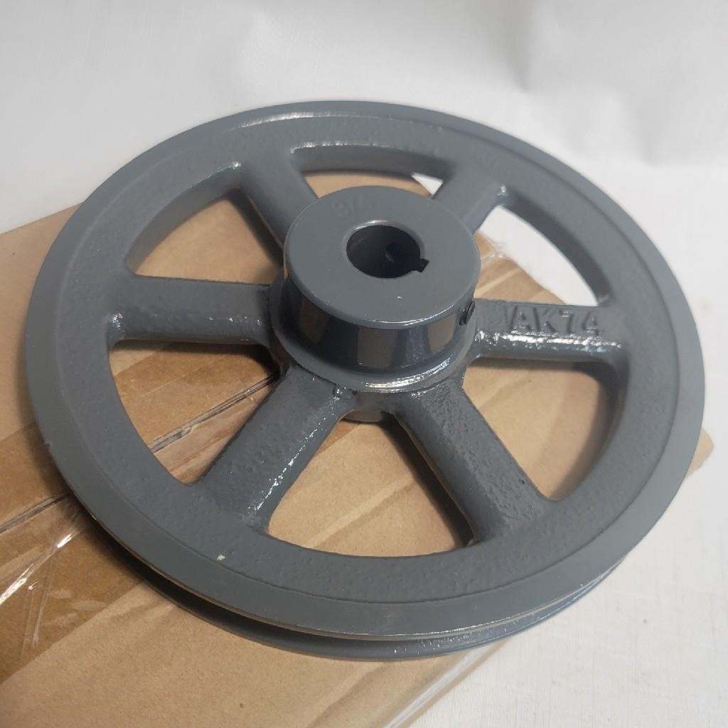 7.25" x 3/4" bore cast iron pulley fits 1/2" & 3/8" wide V belts 3L/4L AK74x3/4
