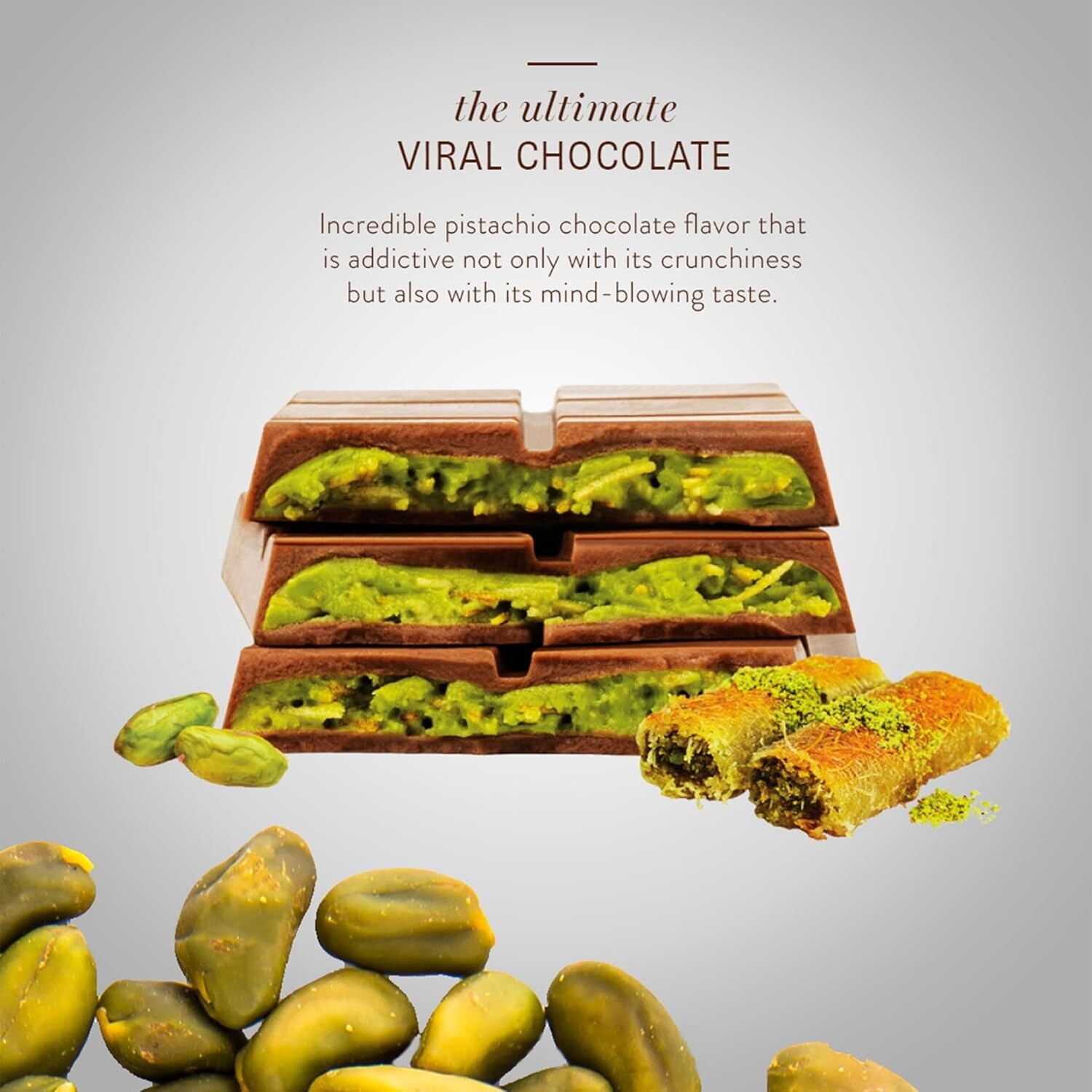 PatisLove Dubai Chocolate Bar 200g – Premium Gourmet Chocolate, Pistachio
