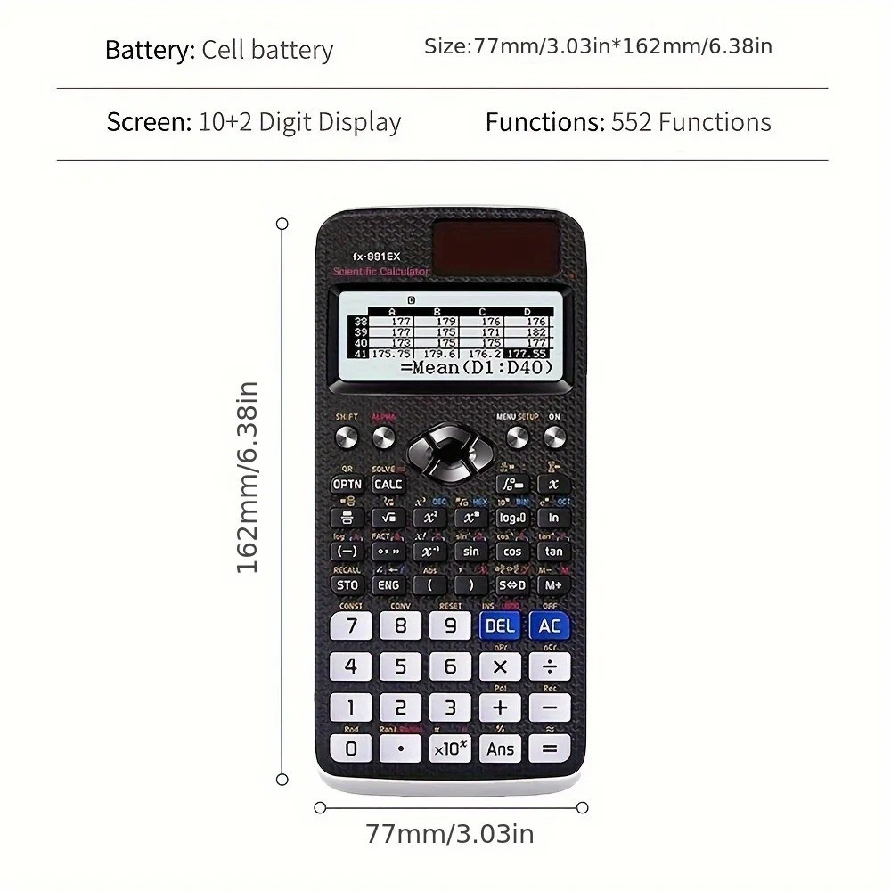 Casio FX-991EX Classwiz Advanced Engineering Scientific Calculator-552 Function