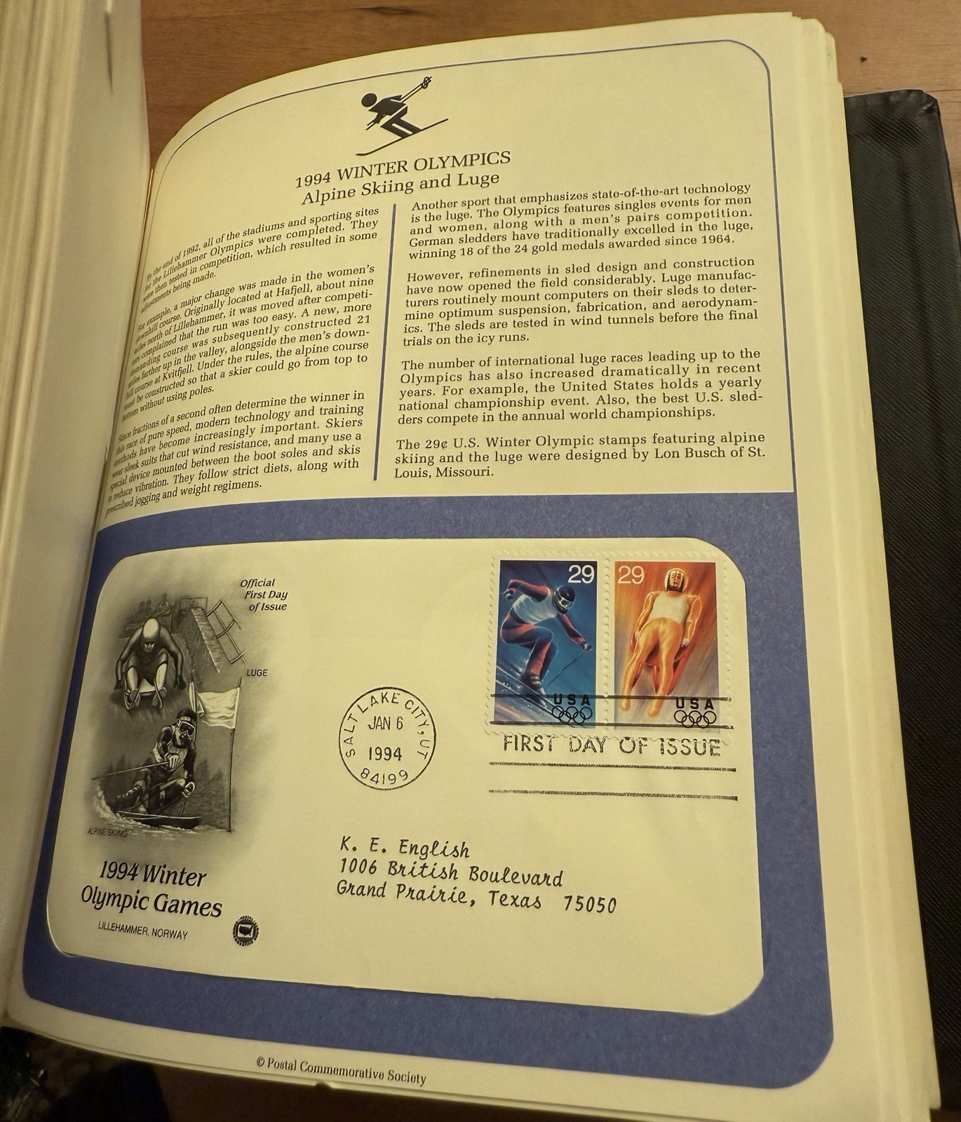 Postal Commemorative Society Binder U.S. First Day Covers 1993-1996 212 Covers