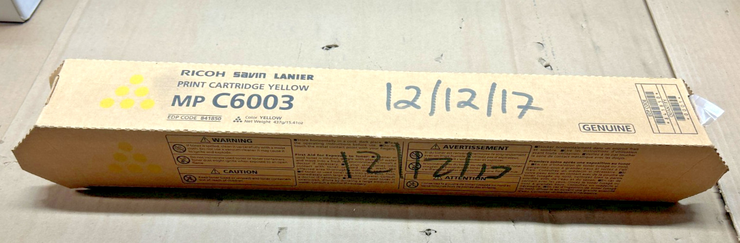 Genuine Ricoh 841850 Yellow Toner Cartridge for MP C4503 / C4504 / C5503 / C6003