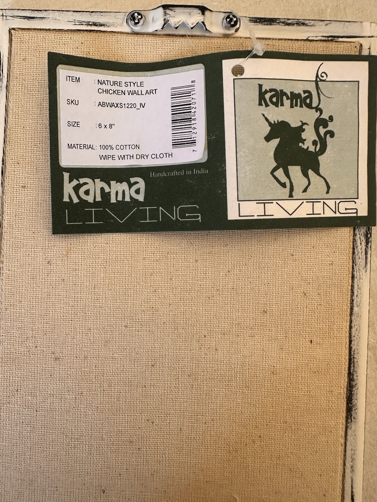 Vintage Rooster Fiber Art Framed