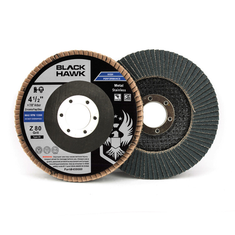 4-1/2" x 7/8" Black Hawk Zirconia Flap Discs T29 4.5" Sanding & Grinding Wheels