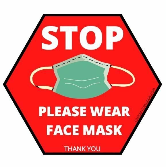 "Please wear face mask" 4x4 decal (3 Pack)