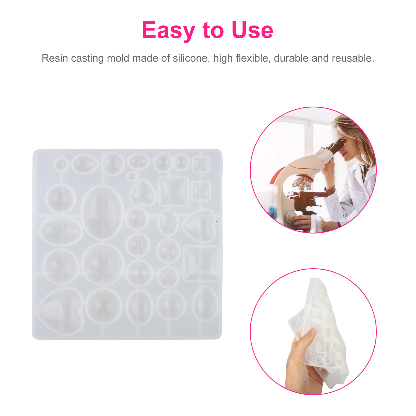 35pcs Resin Casting Silicone Molds Epoxy Pendant Mould Kit Jewelry Making Craft