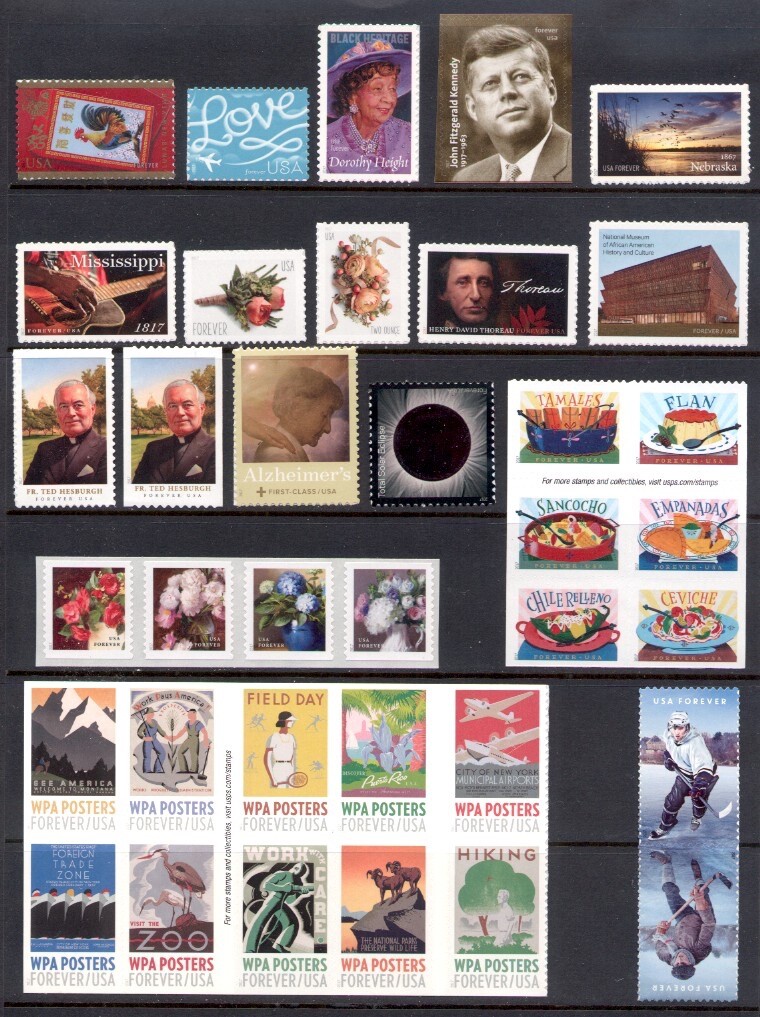 2017 U.S. COMMEMORATIVE - DEFINITIVE YEAR SET *121 STAMPS* WITH 3 SHEETS MINT-NH