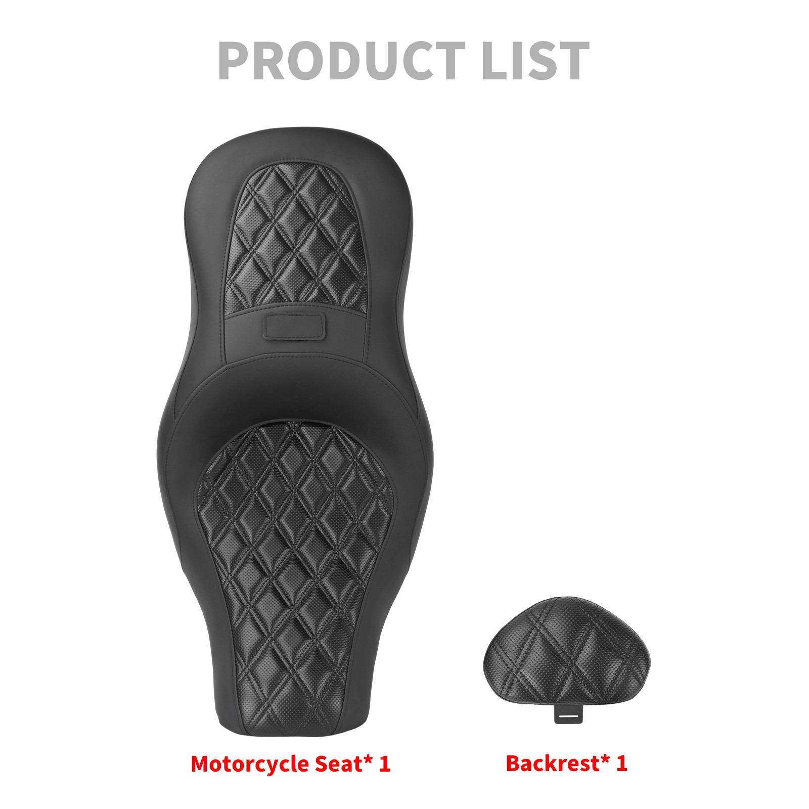 Diamond Driver Passenger Seat w/ Backrest For Harley Low Rider FXLRS 2018-2025