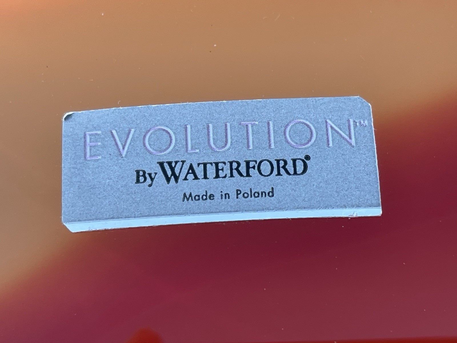 Waterford Evolution “Red Sea” Crystal Amphora Art Glass Vase, swirl design