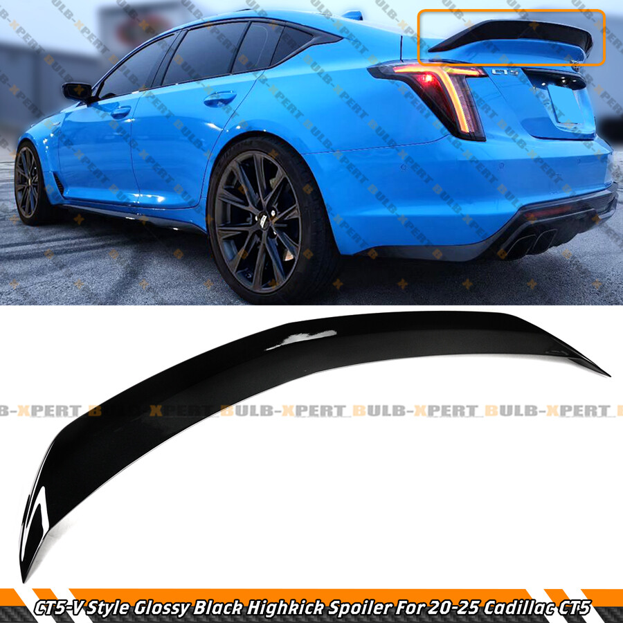 FOR 20-25 CADILLAC CT5 V BLACKWING STYLE GLOSS HIGH KICK DUCKBILL TRUNK SPOILER