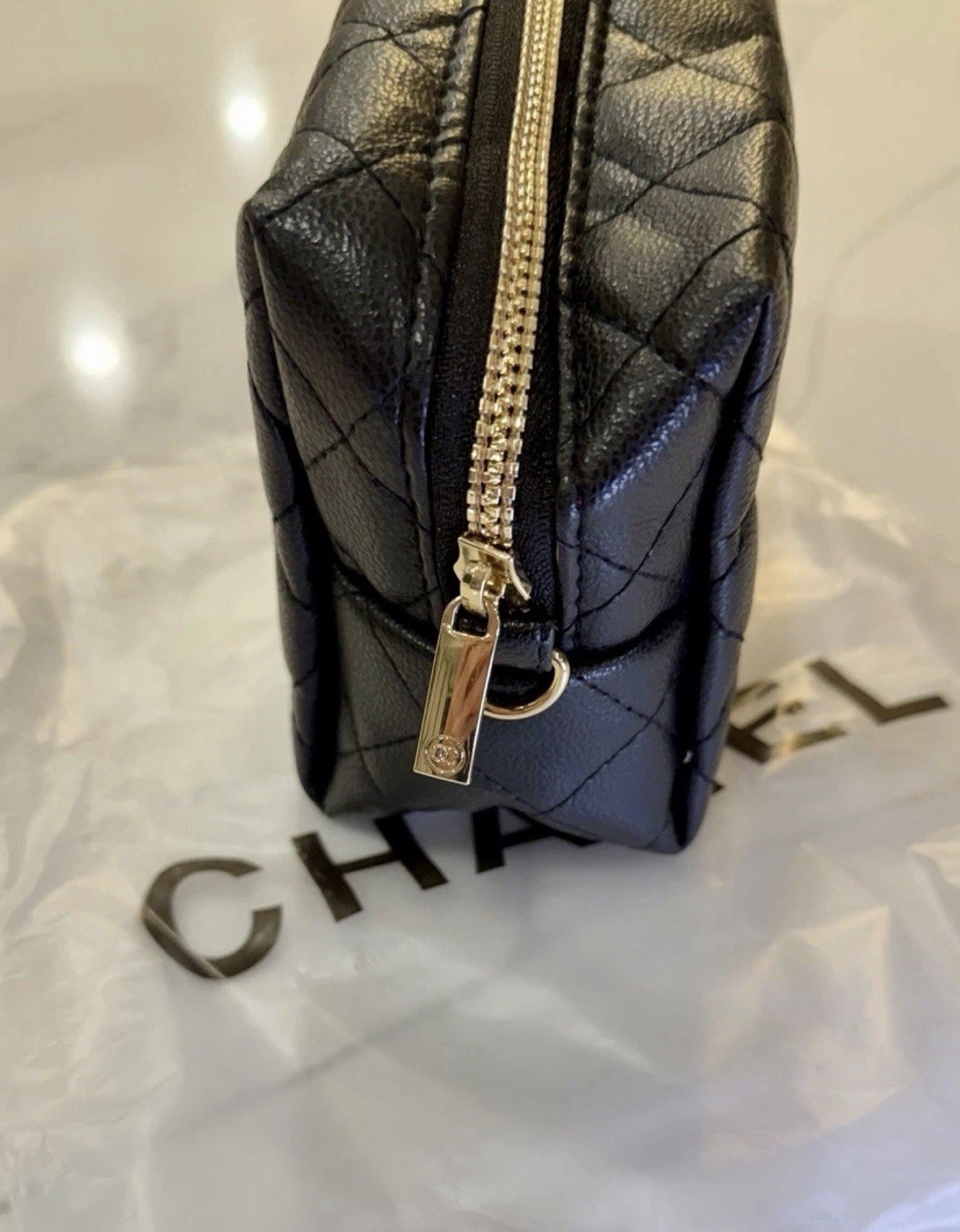Chanel Makeup Black Quilted Pouch GWP