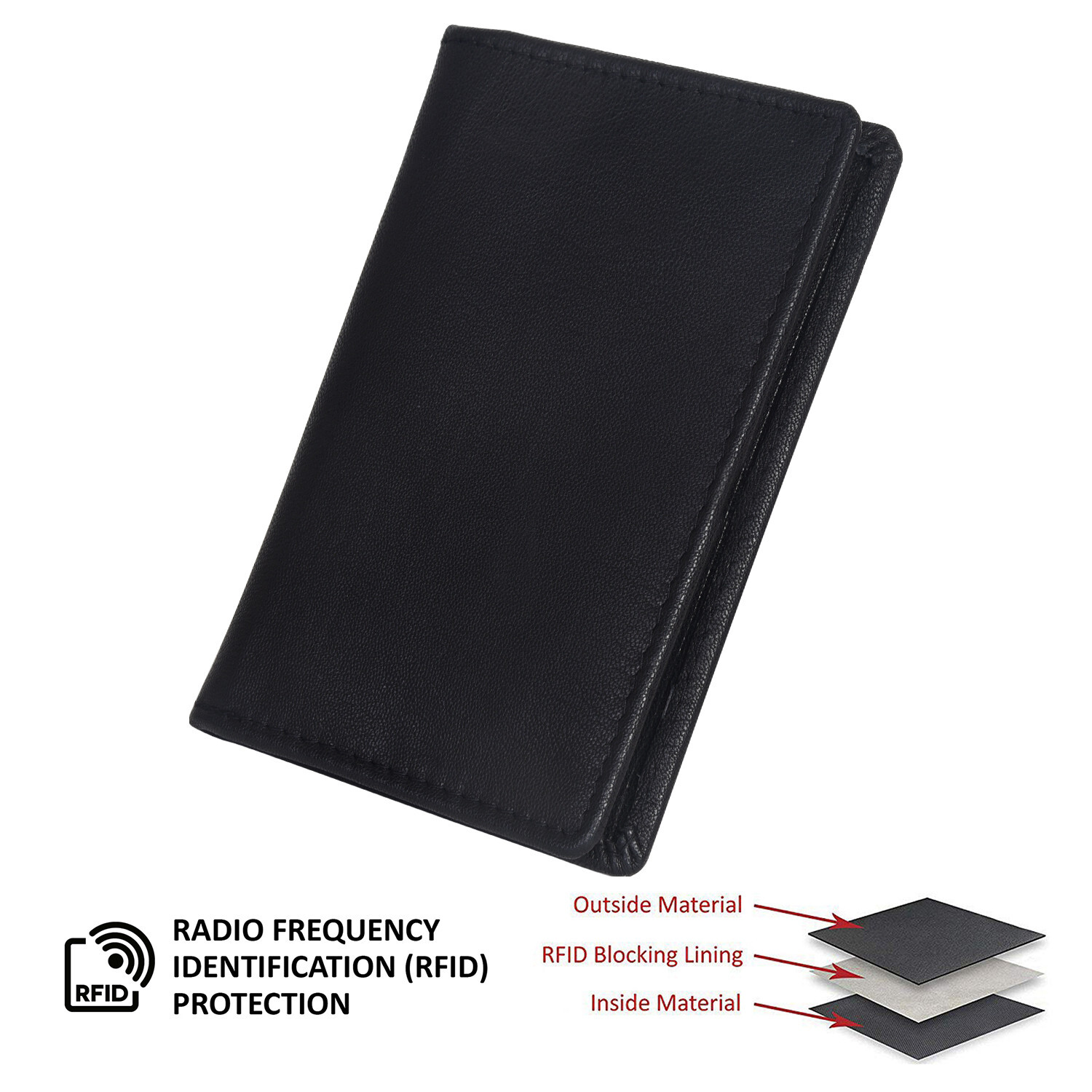 POLICE ID BADGE HOLDER SHIELD BADGE BIFOLD NEW BLACK GENUINE LEATHER