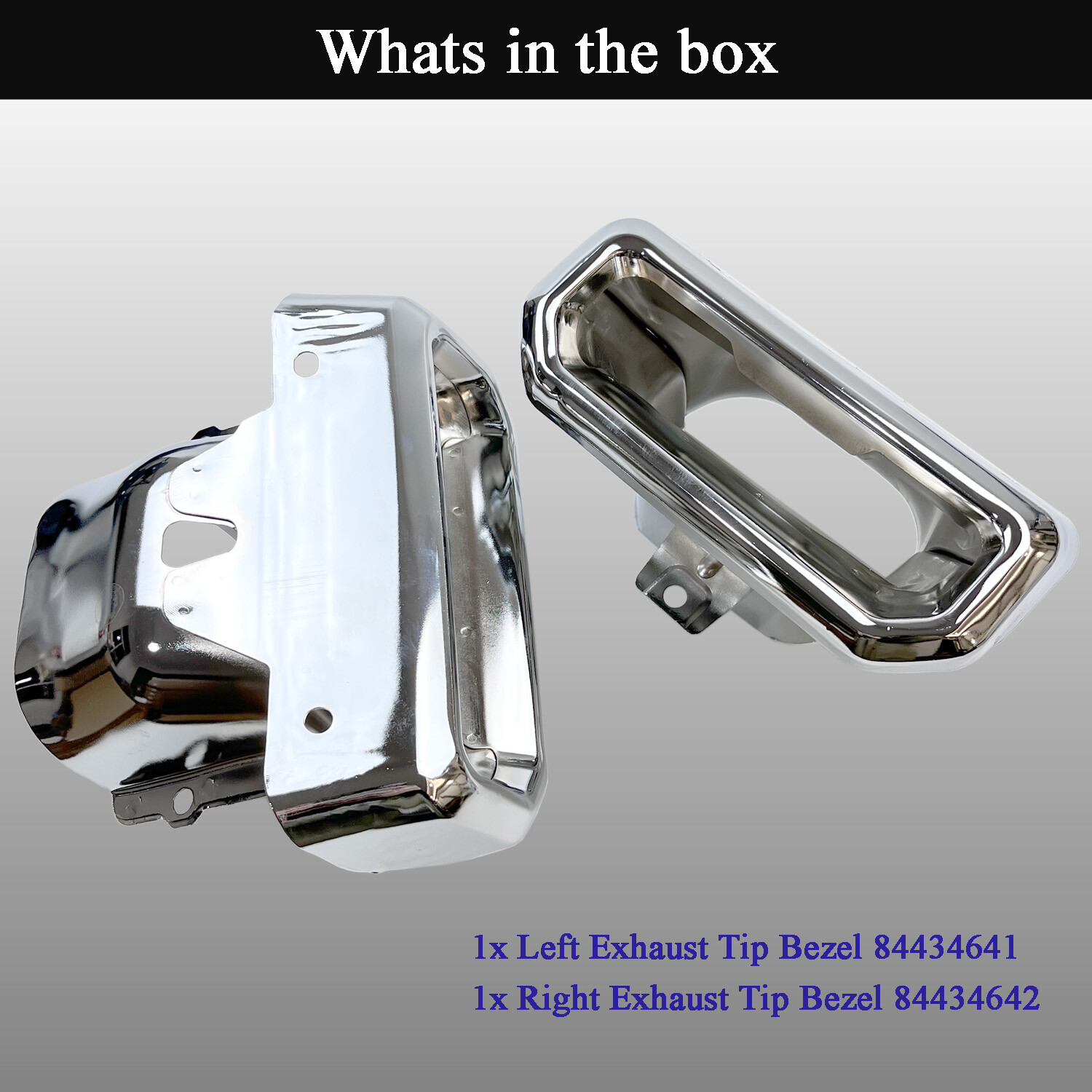 Pair Exhaust Tips Bezels for Chevy Silverado GMC Sierra 1500 2019-2024 Silver
