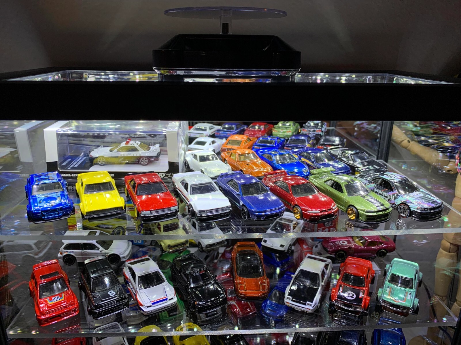 Car Display Case 4 Tier Acrylic LED Light 1/18 Model 1/24 Diecast 1/64 Cabinet